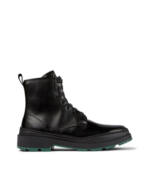 Imagen 0 de Botas de hombre de piel con cordones en negro