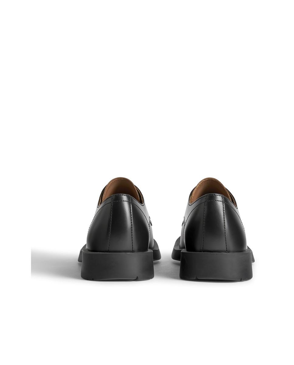 Zapatos de cordones unisex de piel con puntera cuadrada - camperlab - Negro Negro-4