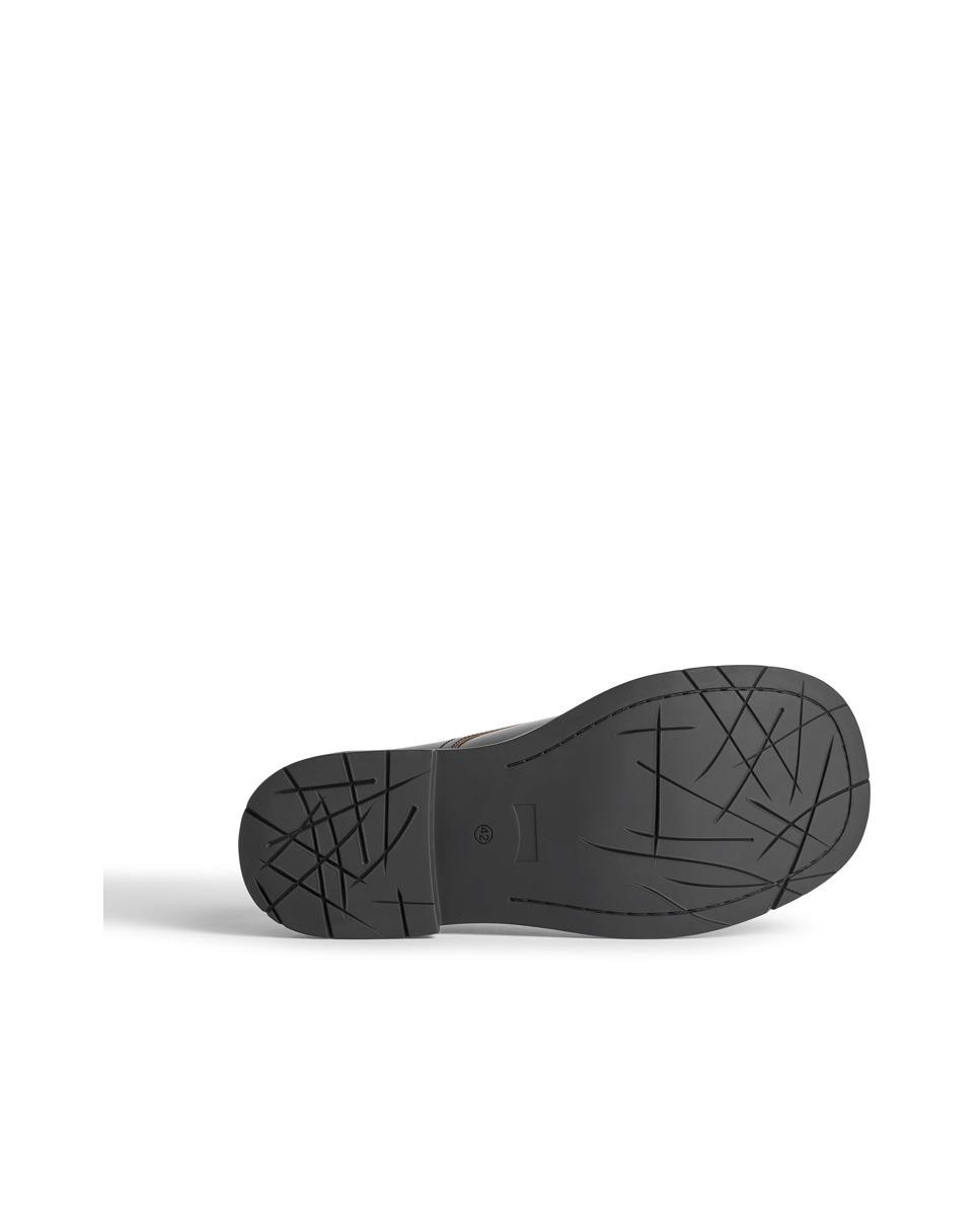 Zapatos de cordones unisex de piel con puntera cuadrada - camperlab - Negro Negro-5