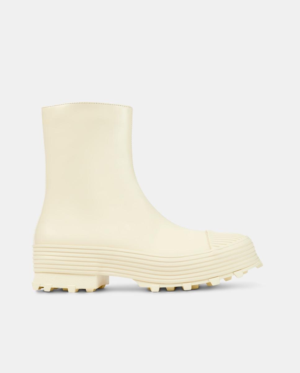 Bota con suela track unisex de piel con cierre de cremallera - camperlab - Crema Crema-1