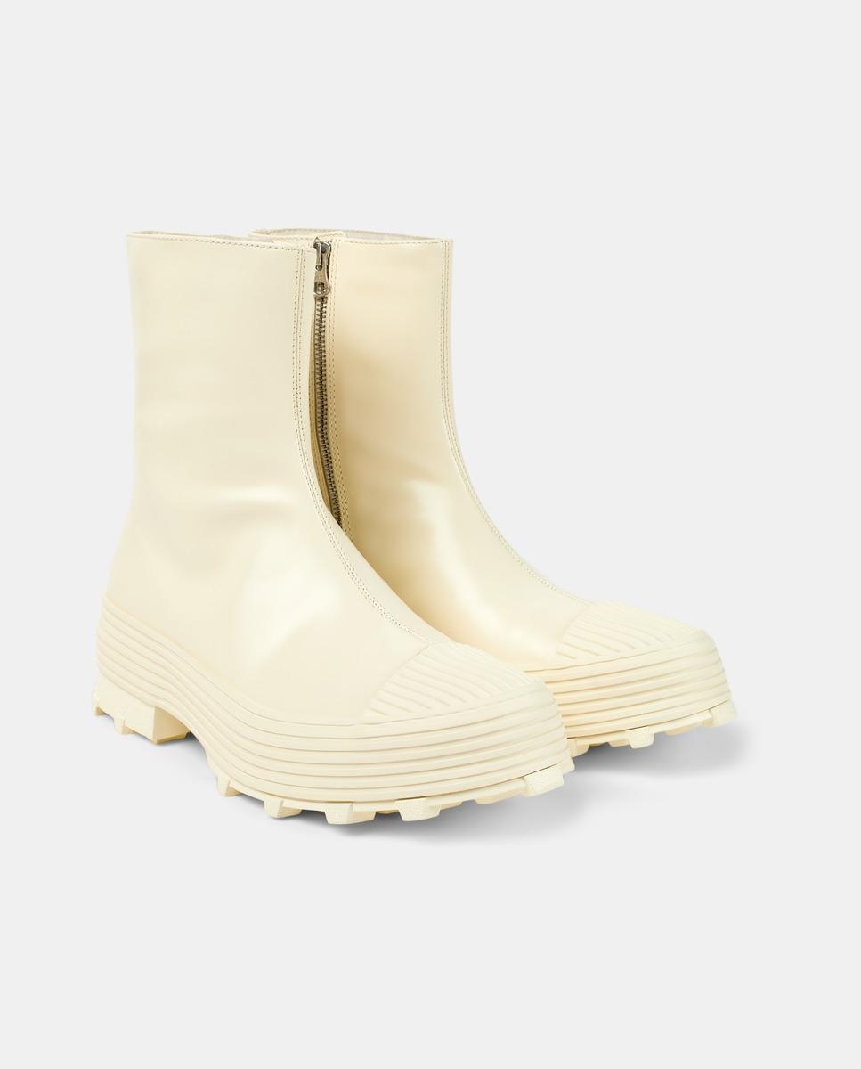 Bota con suela track unisex de piel con cierre de cremallera - camperlab - Crema Crema-2