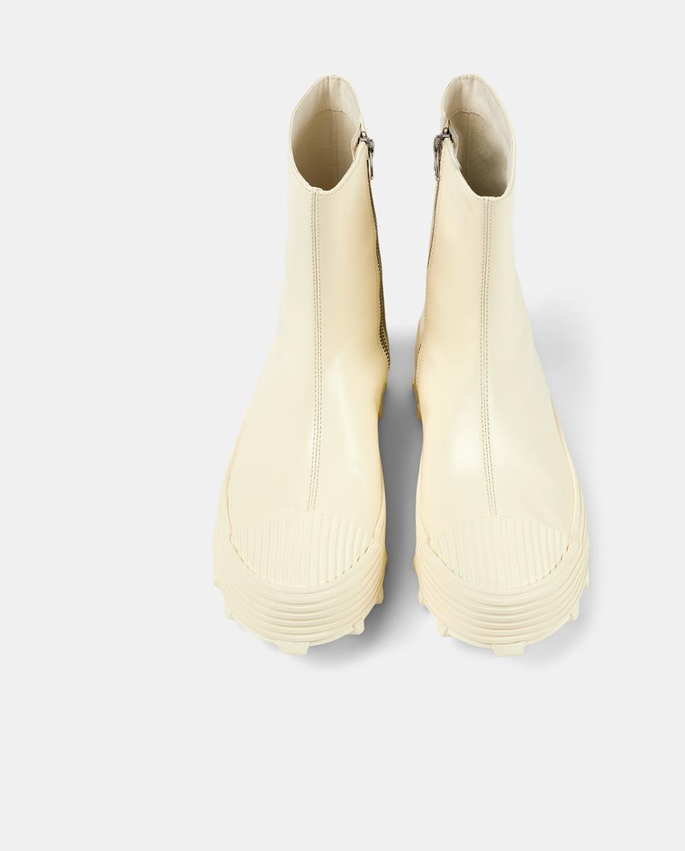 Bota con suela track unisex de piel con cierre de cremallera - camperlab - Crema Crema-3