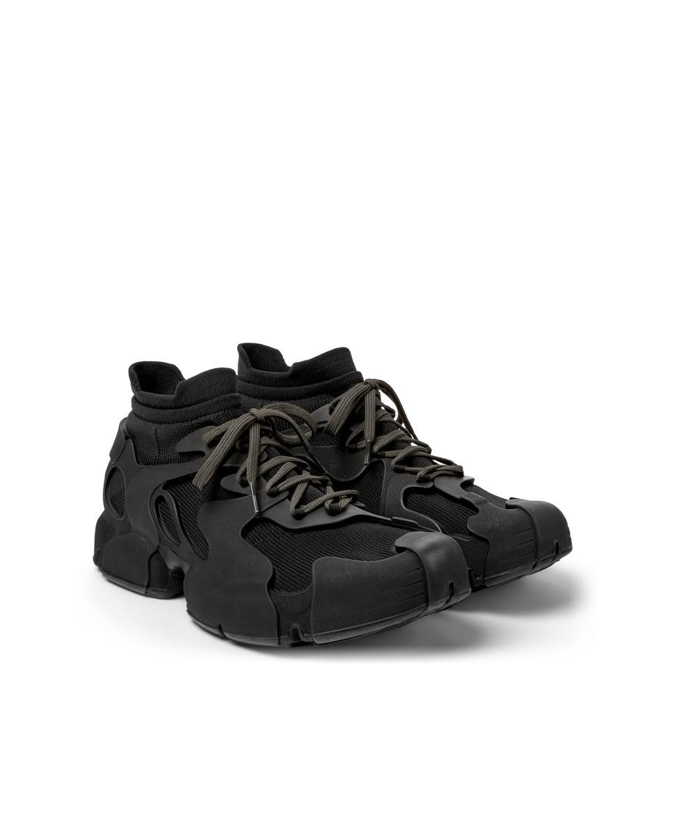 Zapatillas deportivas de hombre tossu lisas con calcetín interior - camperlab - Negro Negro-3