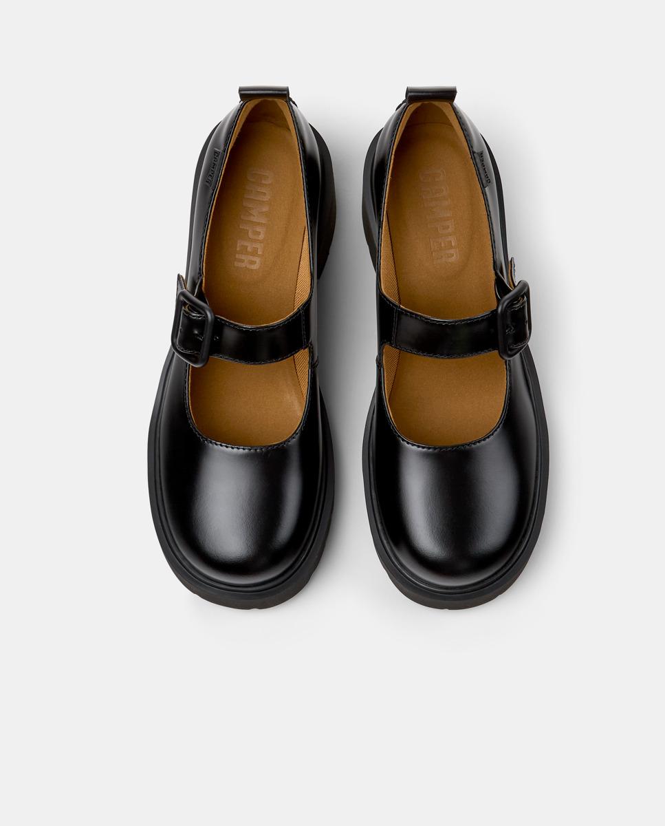 Bailarinas de mujer milah de piel con tacón - Camper - Negro Negro-2