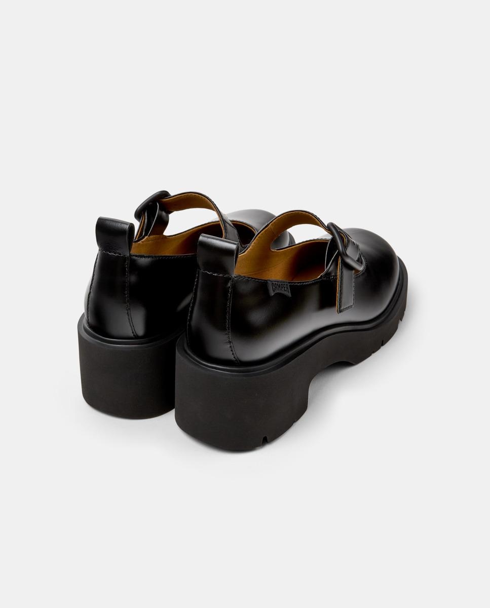 Bailarinas de mujer milah de piel con tacón - Camper - Negro Negro-4