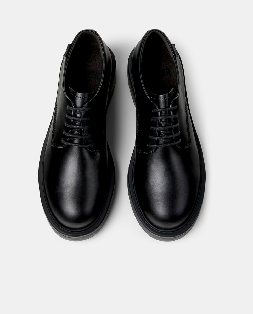 Zapatos de cordones de mujer dean lisos de piel - Camper - Negro Negro-2