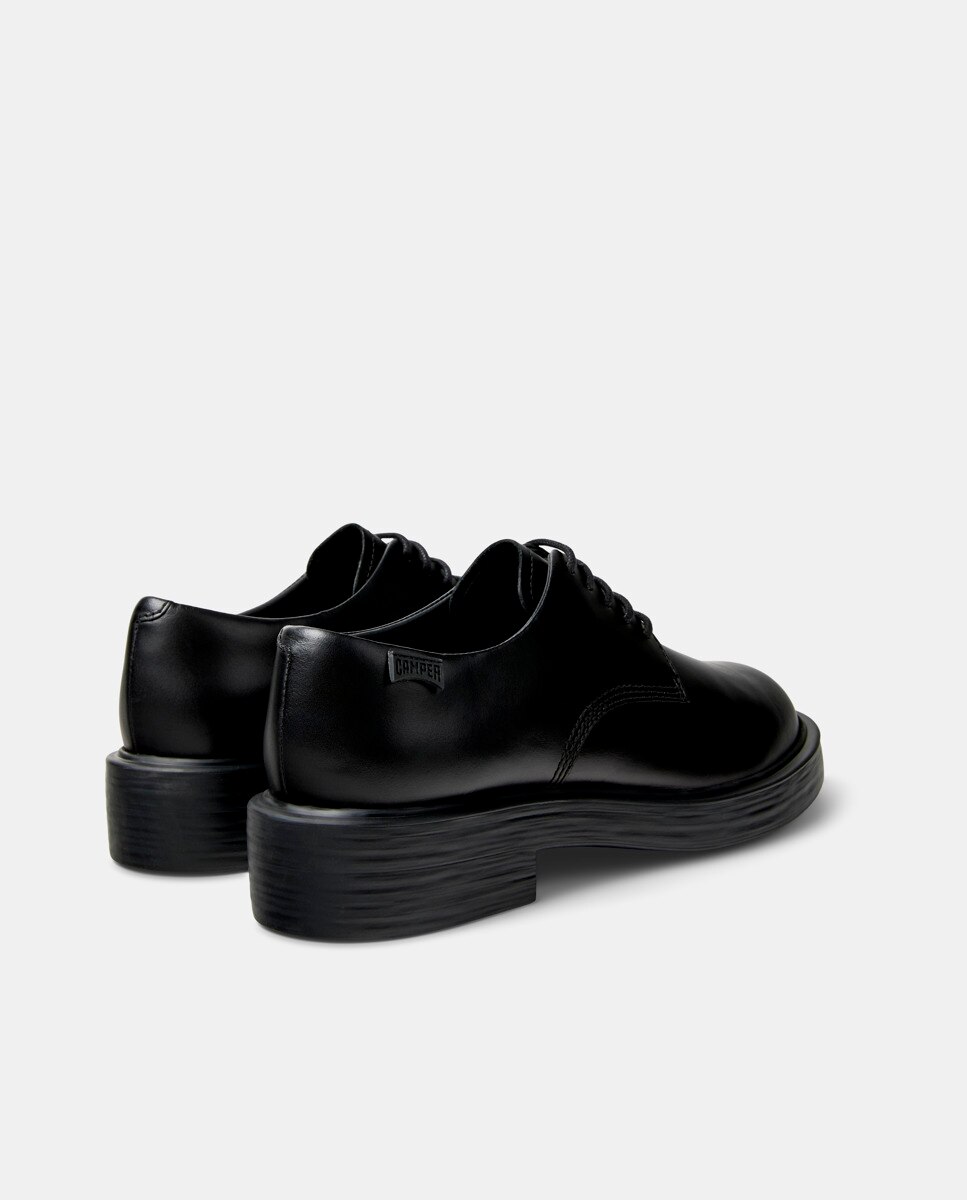 Zapatos de cordones de mujer dean lisos de piel - Camper - Negro Negro-4