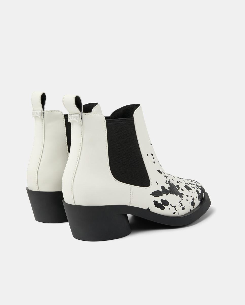 Botins Bonnie de Pele Branco-3