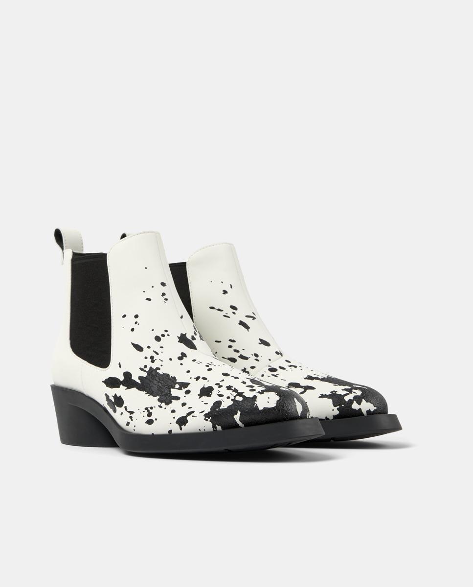 Botins Bonnie de Pele Branco-5