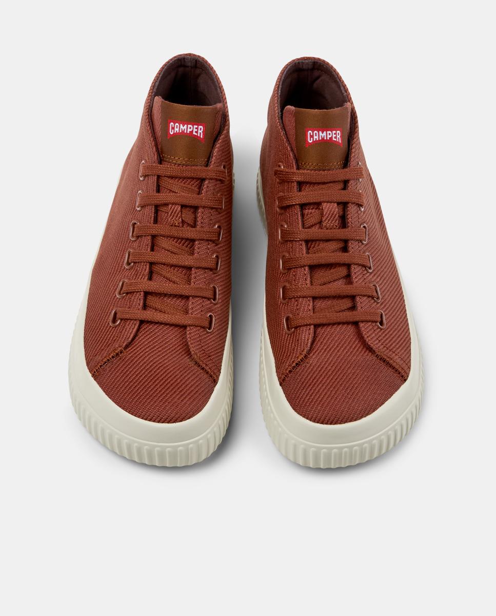 Botines de mujer Peu Roda con cierre de cordones - Camper - Rojo Teja Rojo Teja-3