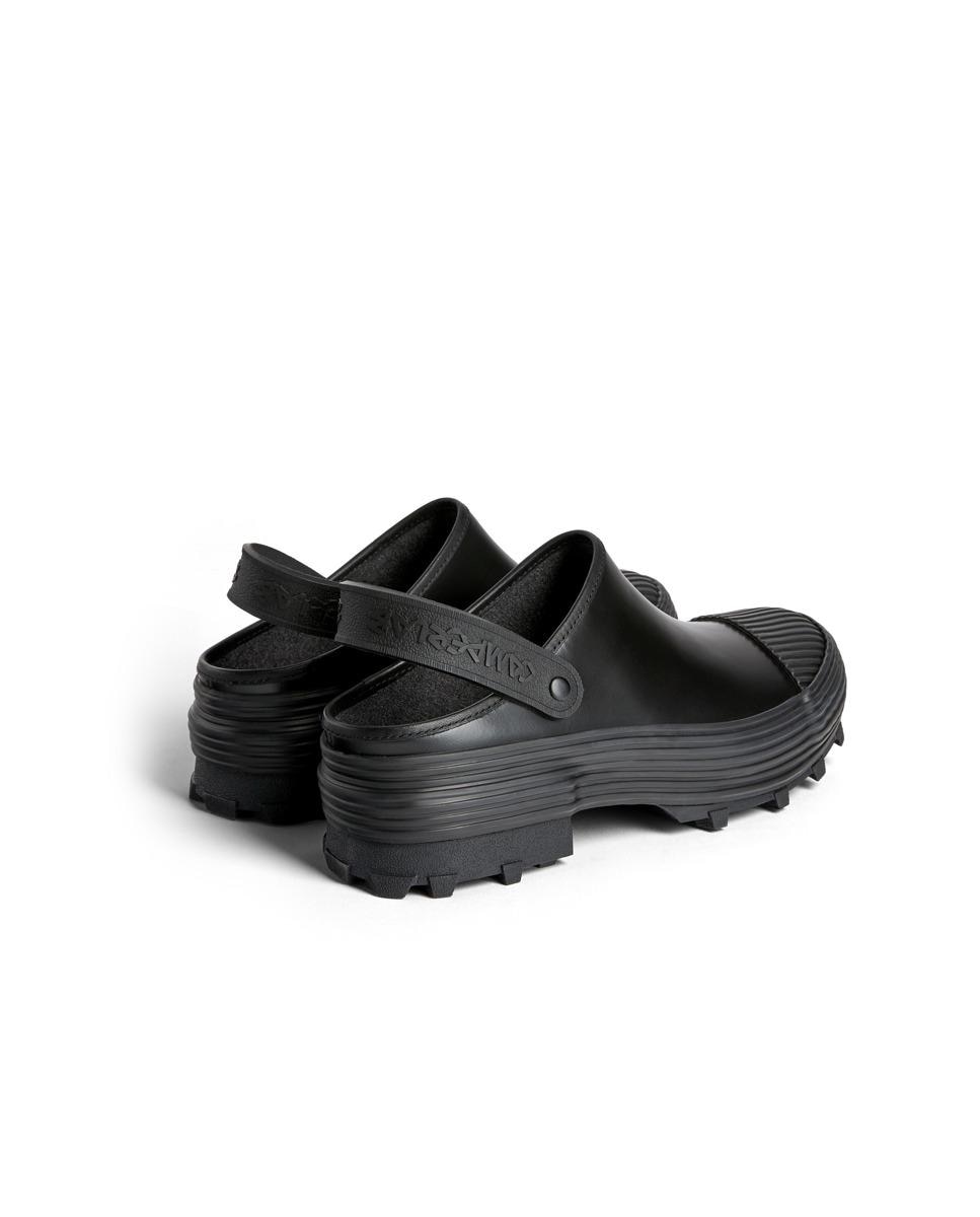 Zuecos unisex de piel vulcanizada de color - camperlab - Negro Negro-4