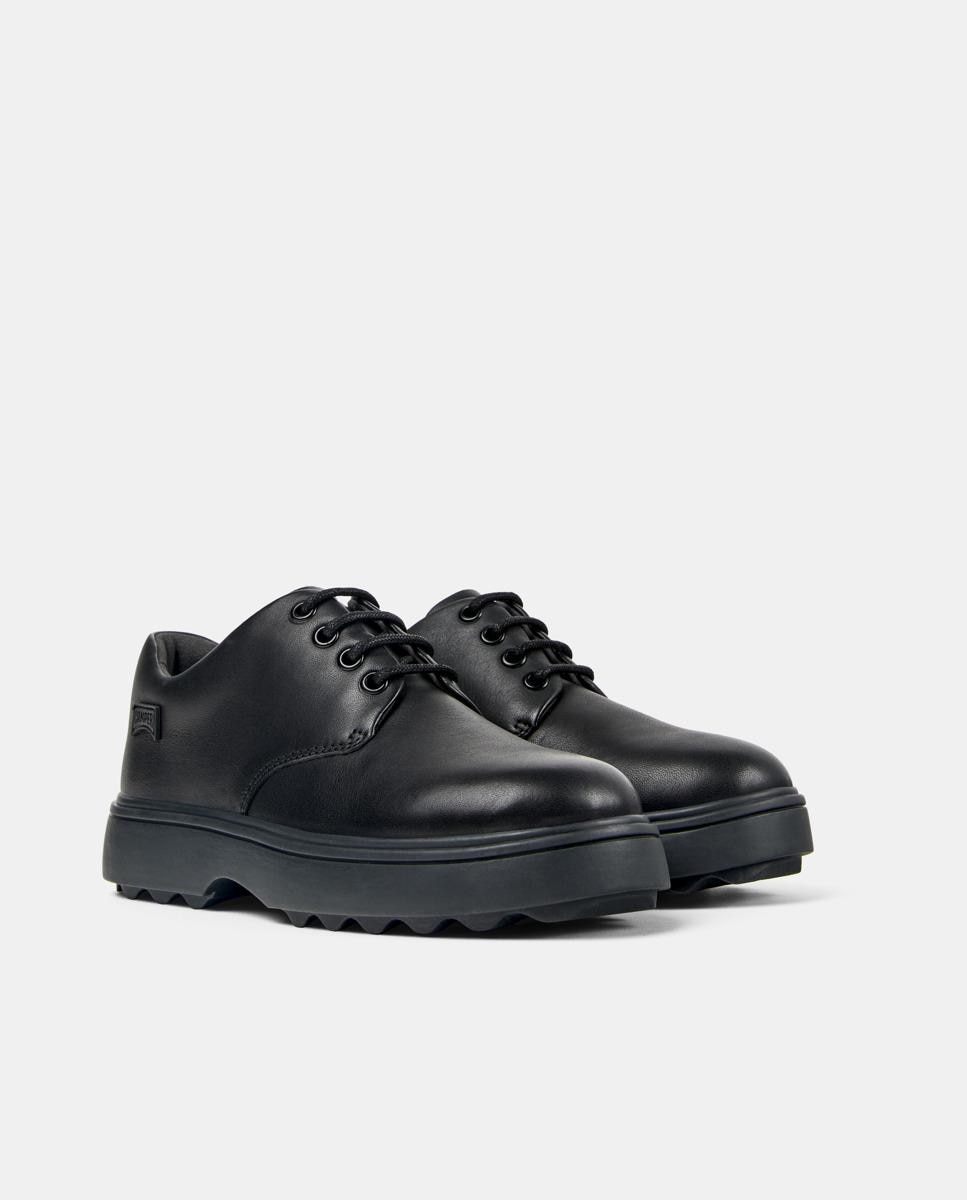 Zapatos de cordones de niños norte de piel - Camper - Negro Negro-2