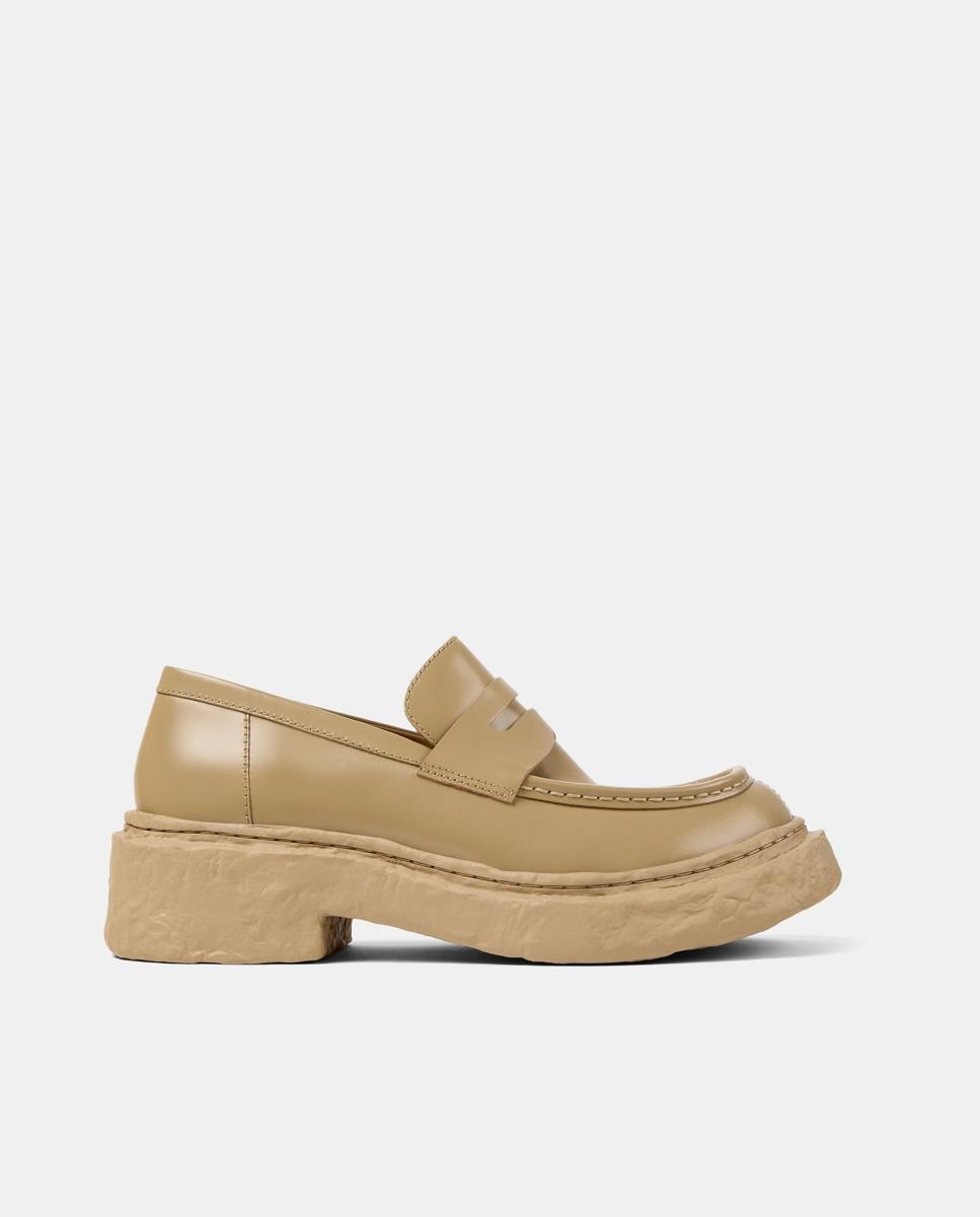 Mocasines con tacón unisex de piel vamonos - camperlab - Mostaza Mostaza-1