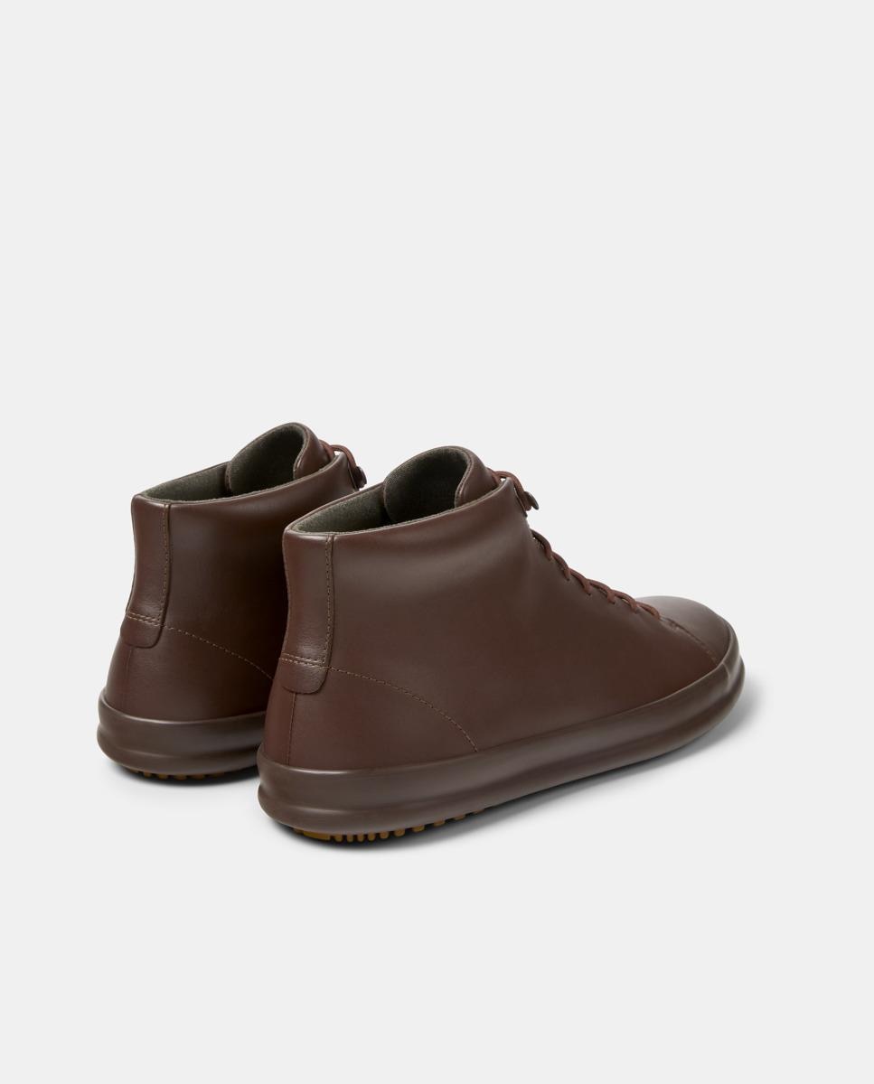 Botines de hombre chasis sport de piel - Camper - Marrón oscuro Marrón oscuro-4