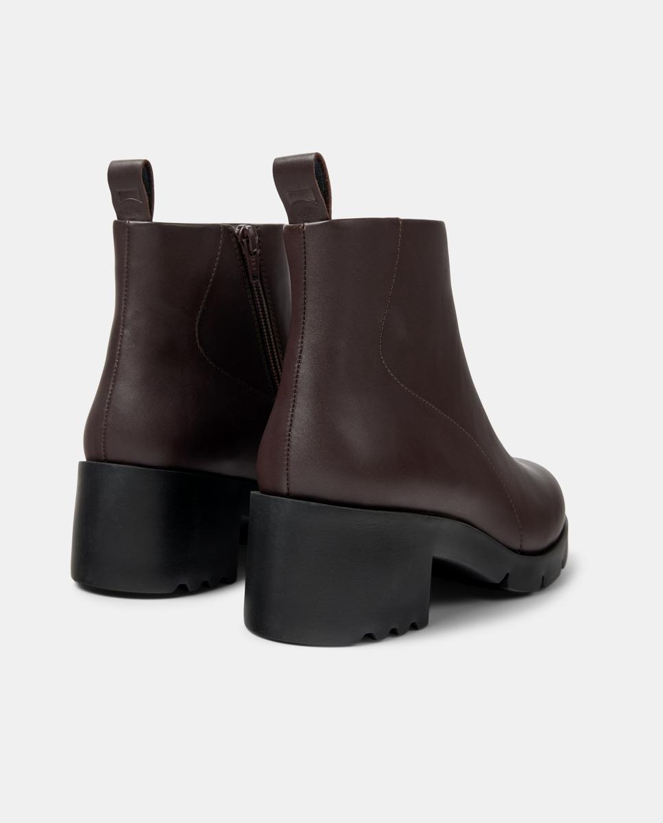 Botines de mujer wanda de tacón con cremallera - Camper - Marrón oscuro Marrón oscuro-2