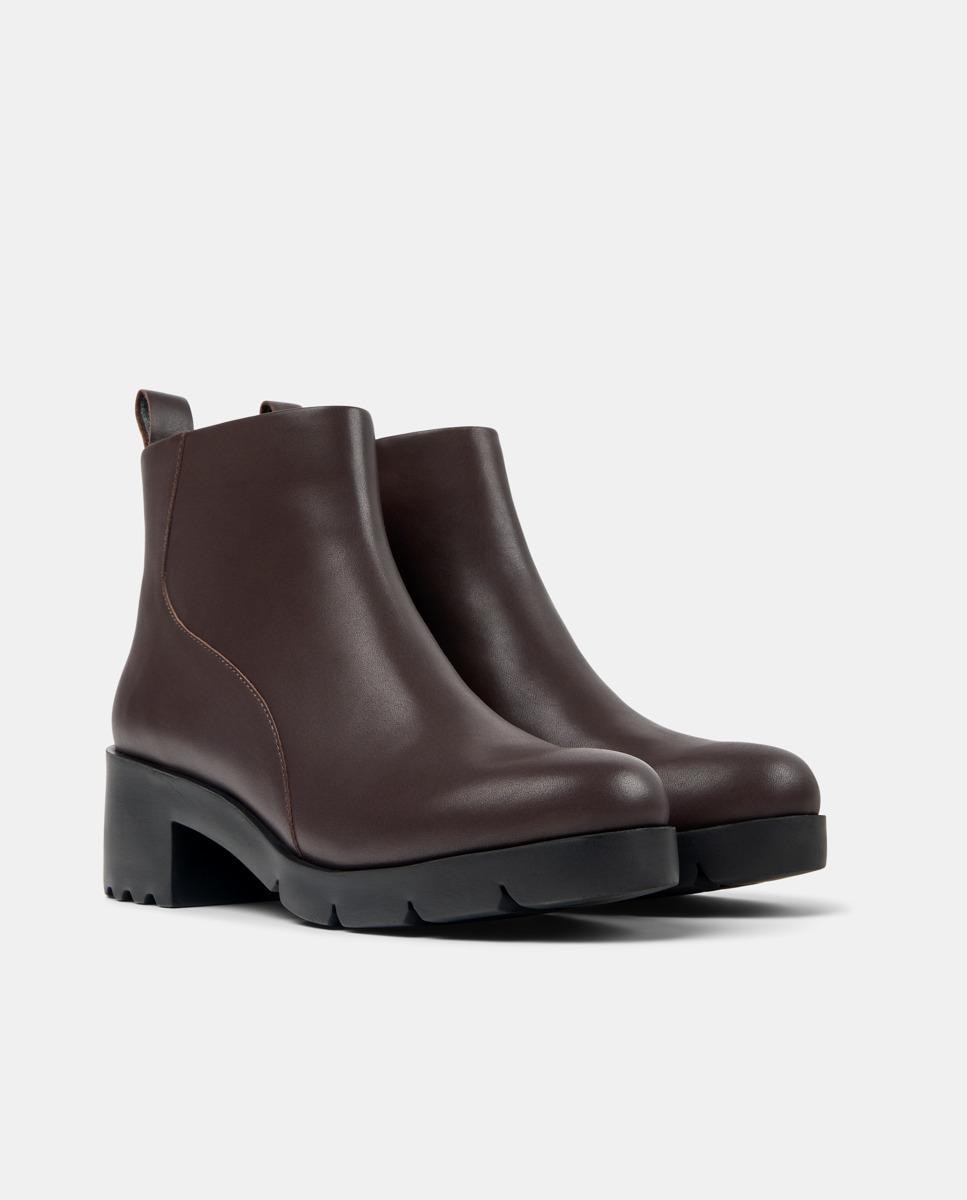 Botines de mujer wanda de tacón con cremallera - Camper - Marrón oscuro Marrón oscuro-5