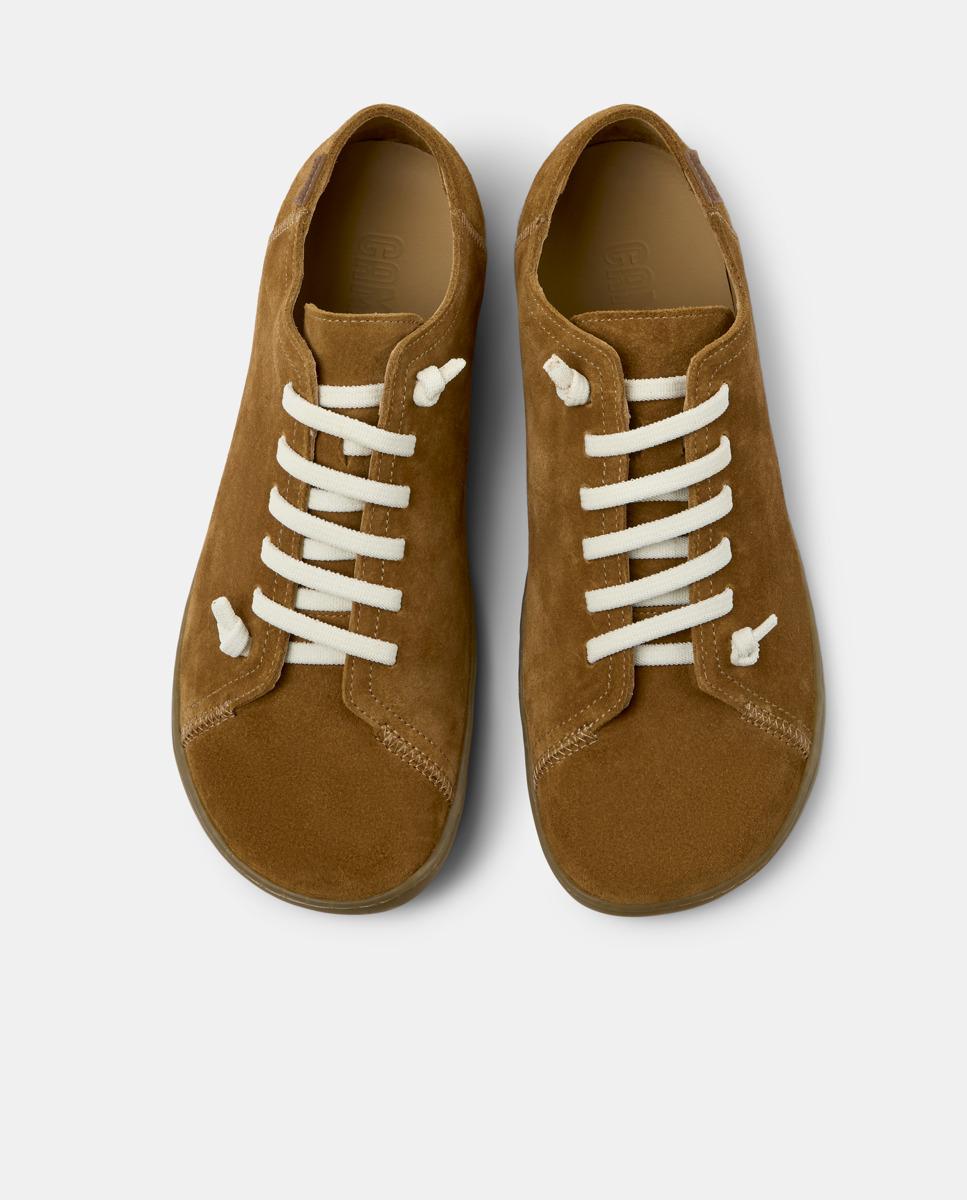 Zapatillas de piel de hombre Peu Cami con cordones - Camper - Marrón oscuro Marrón oscuro-3