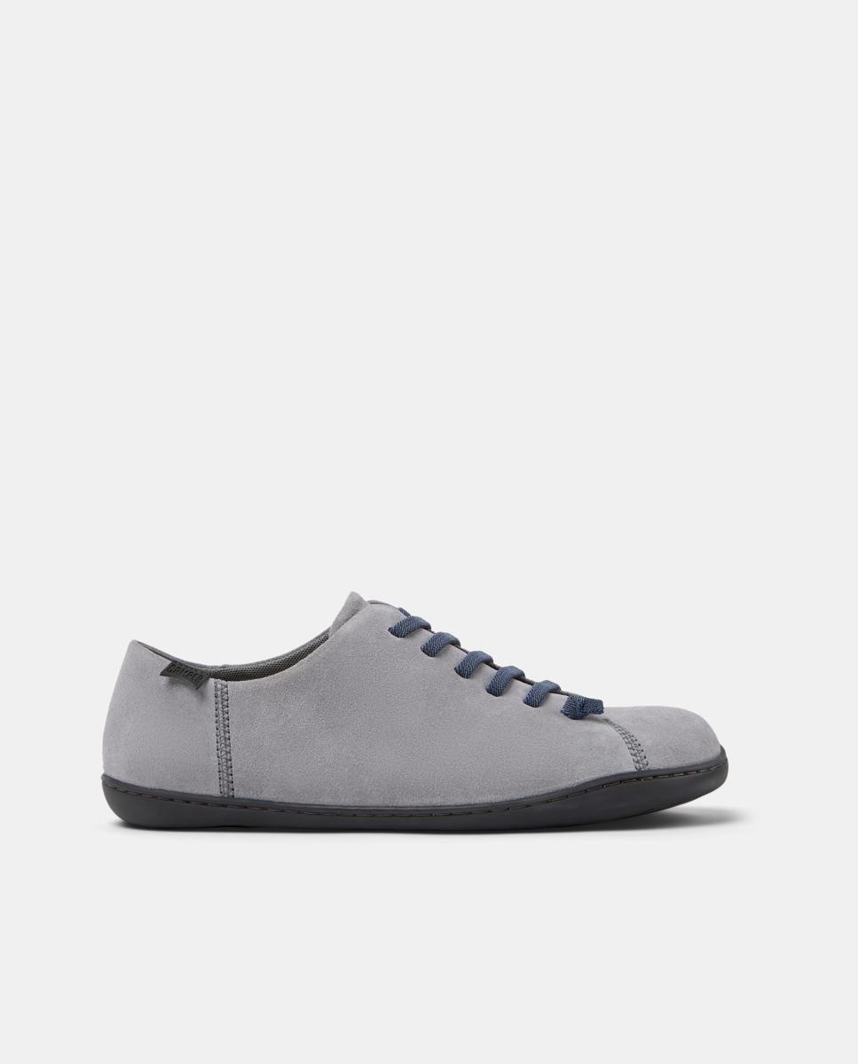 Zapatillas de piel de hombre peu cami lisas con cordones - Camper - Gris Gris-1