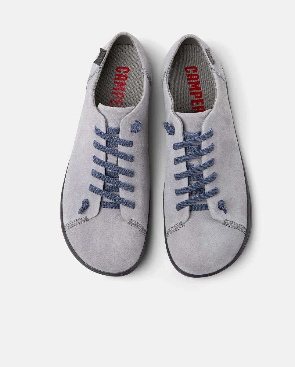 Zapatillas de piel de hombre peu cami lisas con cordones - Camper - Gris Gris-3