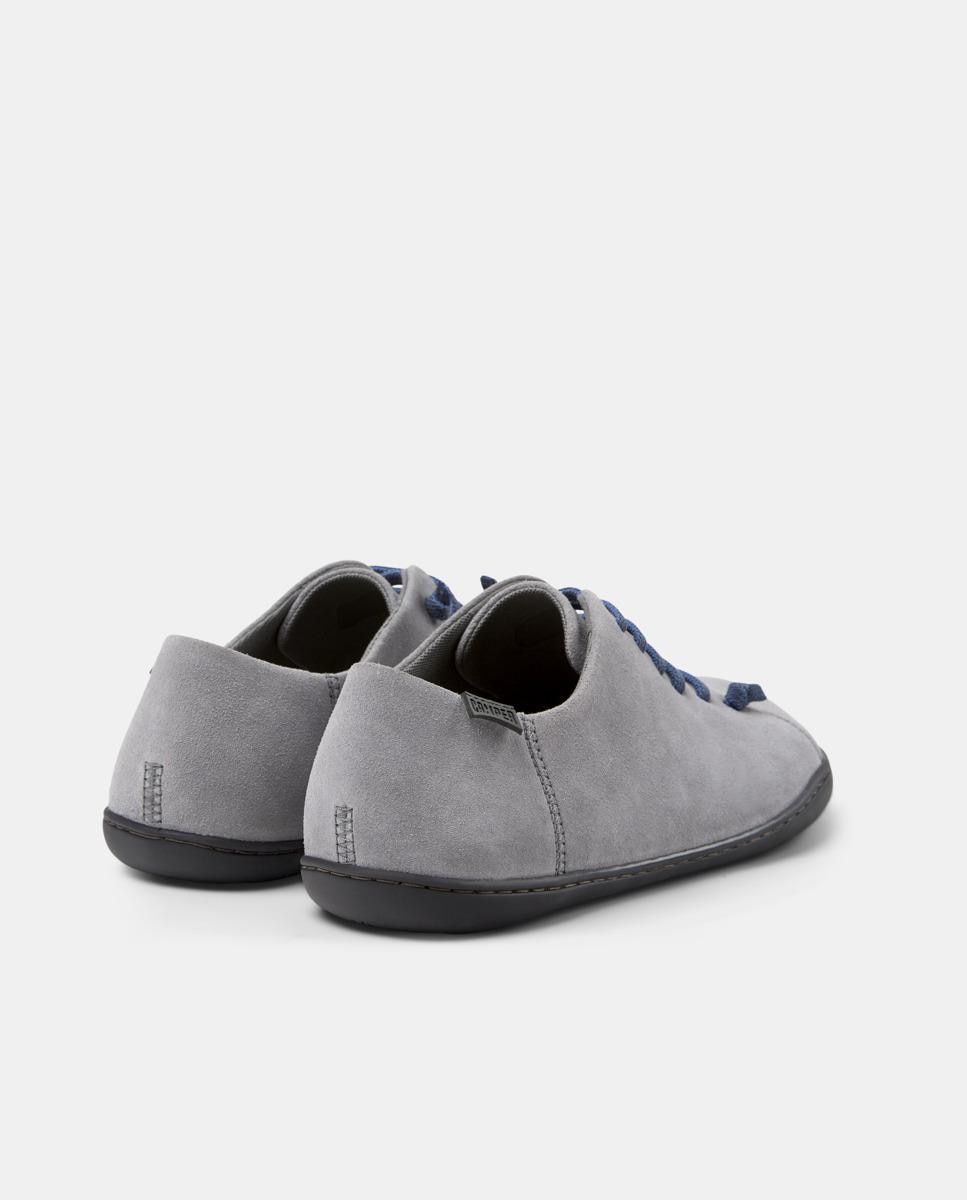 Zapatillas de piel de hombre peu cami lisas con cordones - Camper - Gris Gris-2