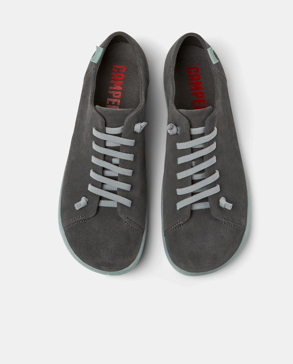 Zapatillas de piel de hombre peu cami con cordones - Camper - Gris oscuro Gris oscuro-3