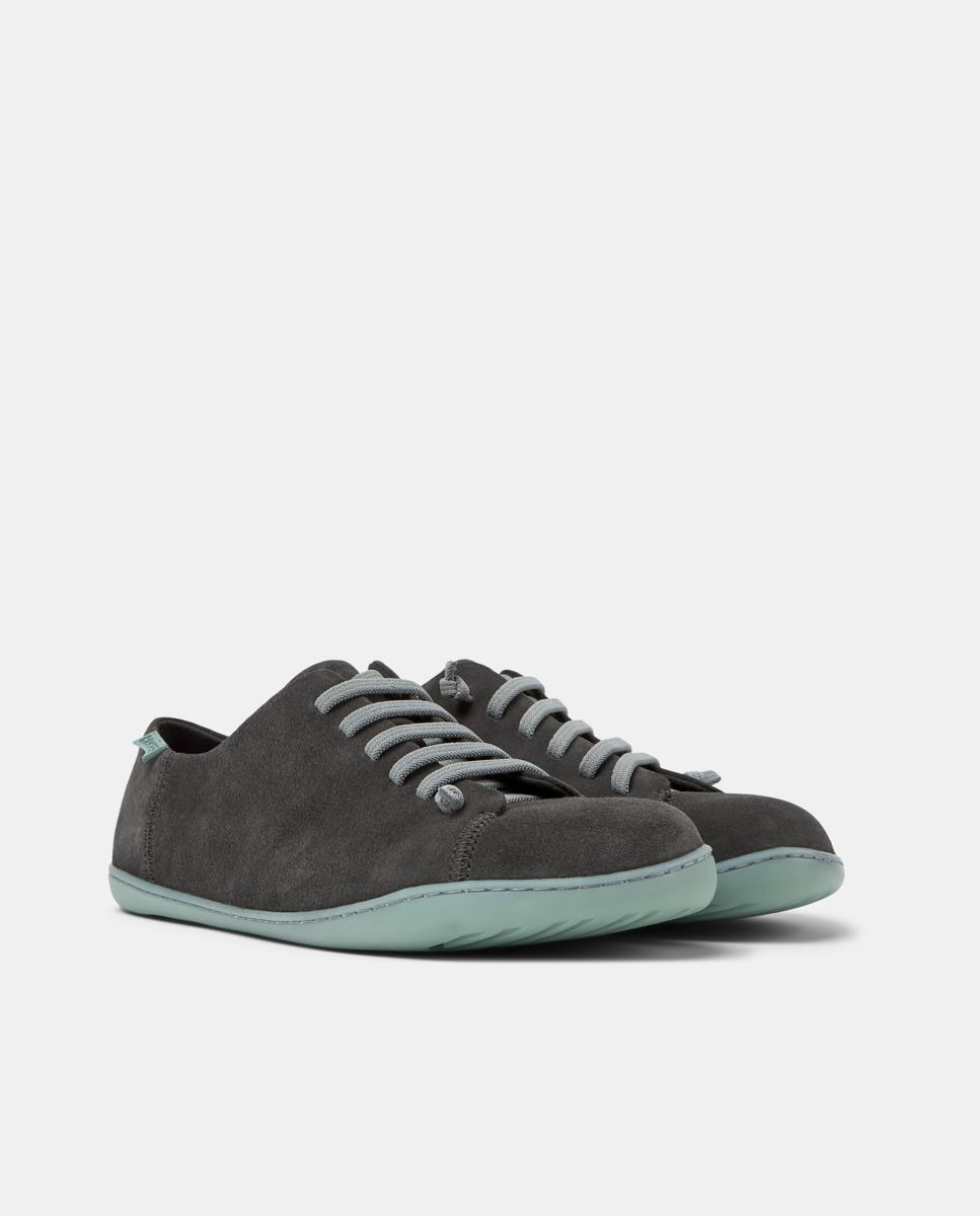 Zapatillas de piel de hombre peu cami con cordones - Camper - Gris oscuro Gris oscuro-5