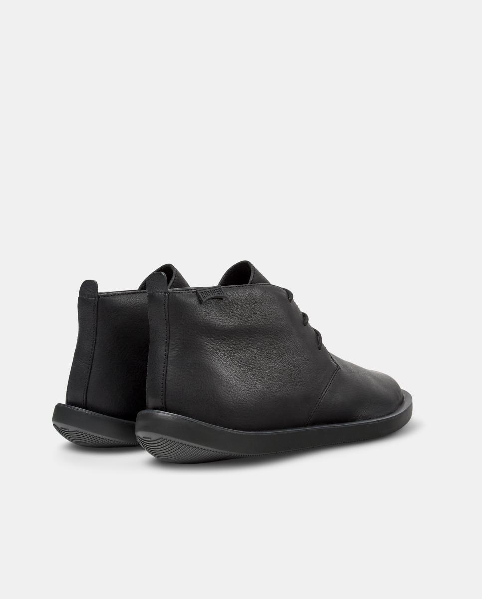 Botines piel de hombre wagon con cordones - Camper - Negro Negro-2