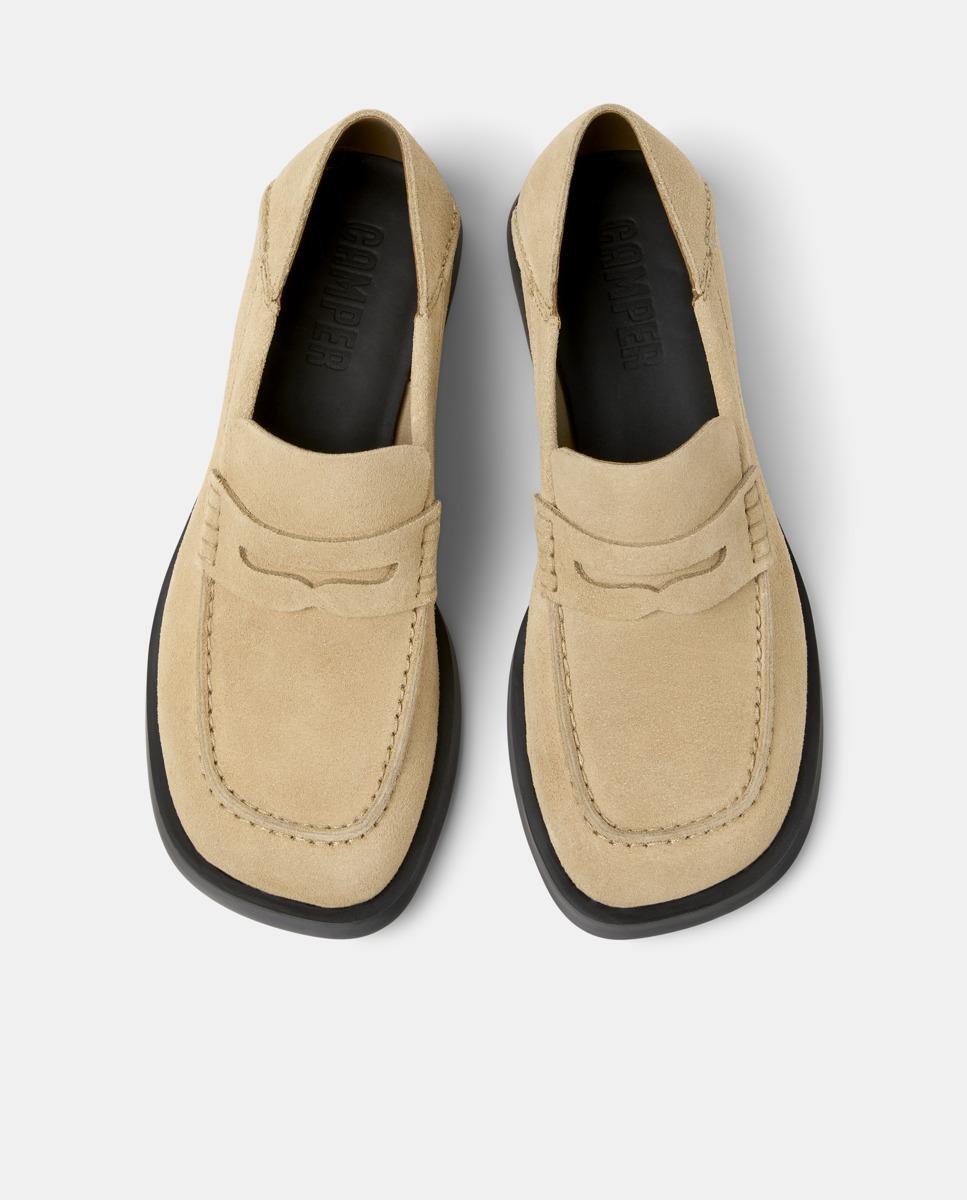 Mocasines de mujer Dana de piel - Camper - Beige Beige-3