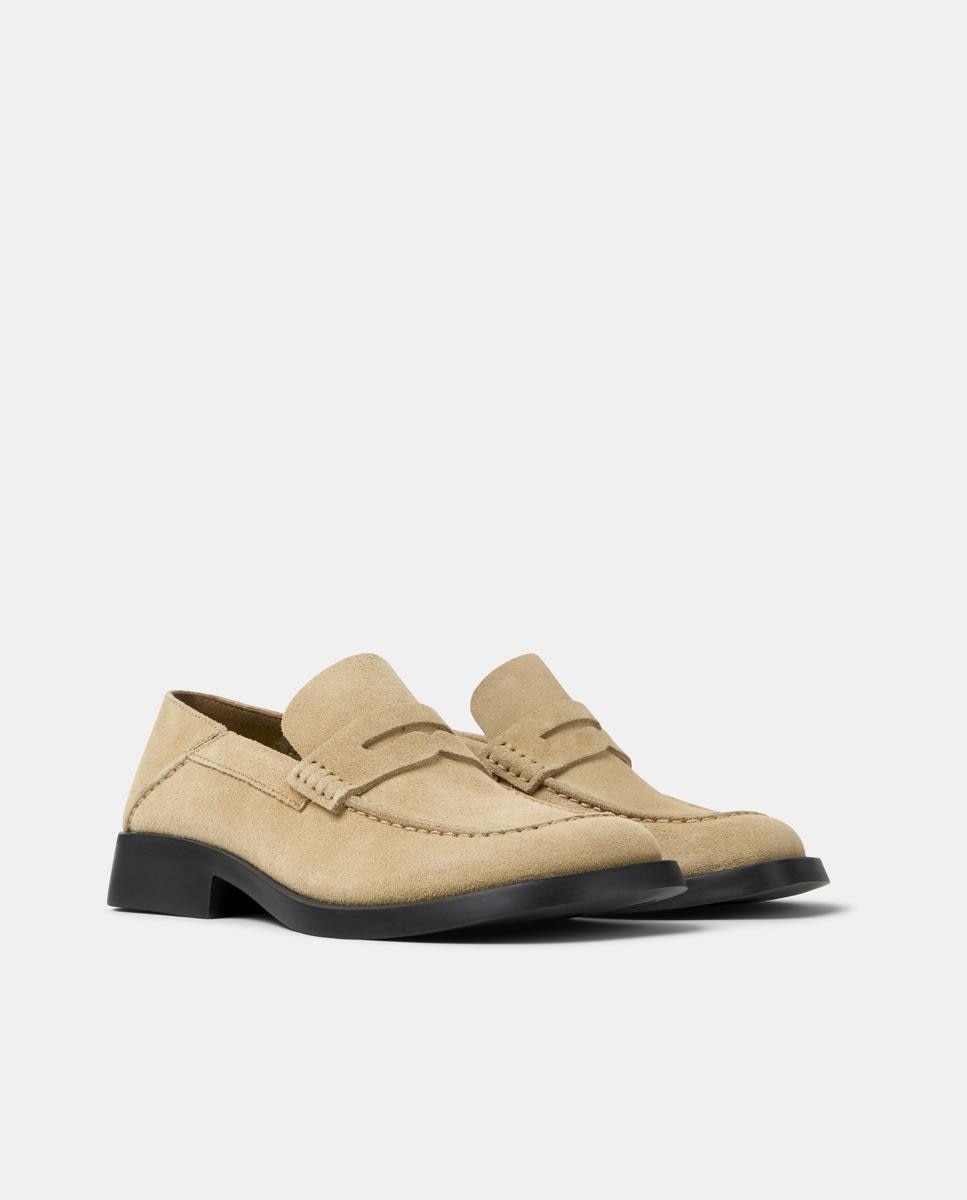 Mocasines de mujer Dana de piel - Camper - Beige Beige-5