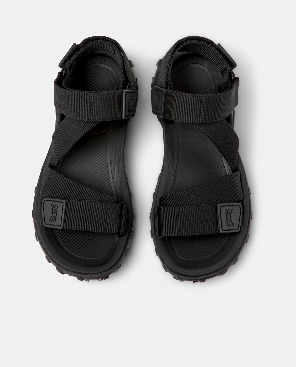 Sandalias planas de mujer drift trail cierre adherente - Camper - Negro Negro-3