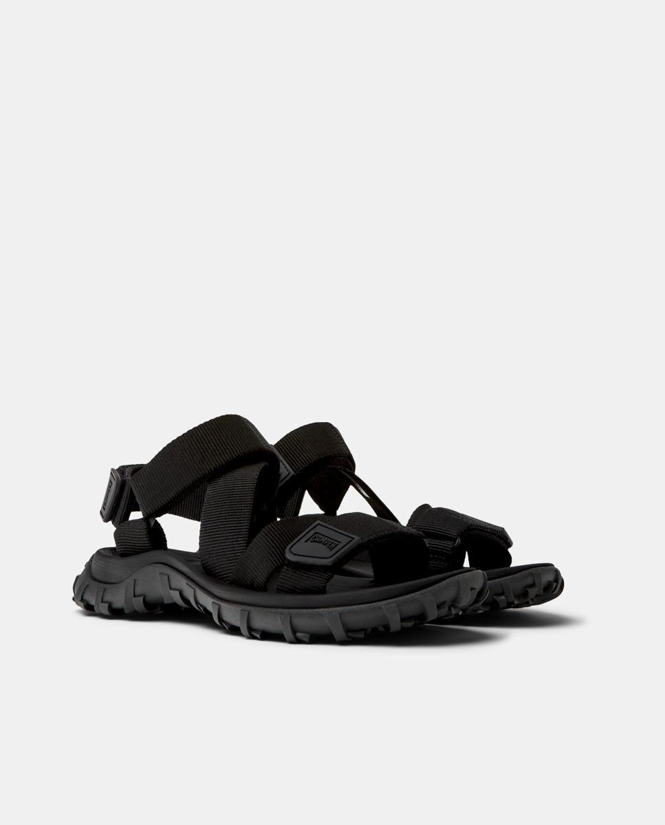 Sandalias planas de mujer drift trail cierre adherente - Camper - Negro Negro-5