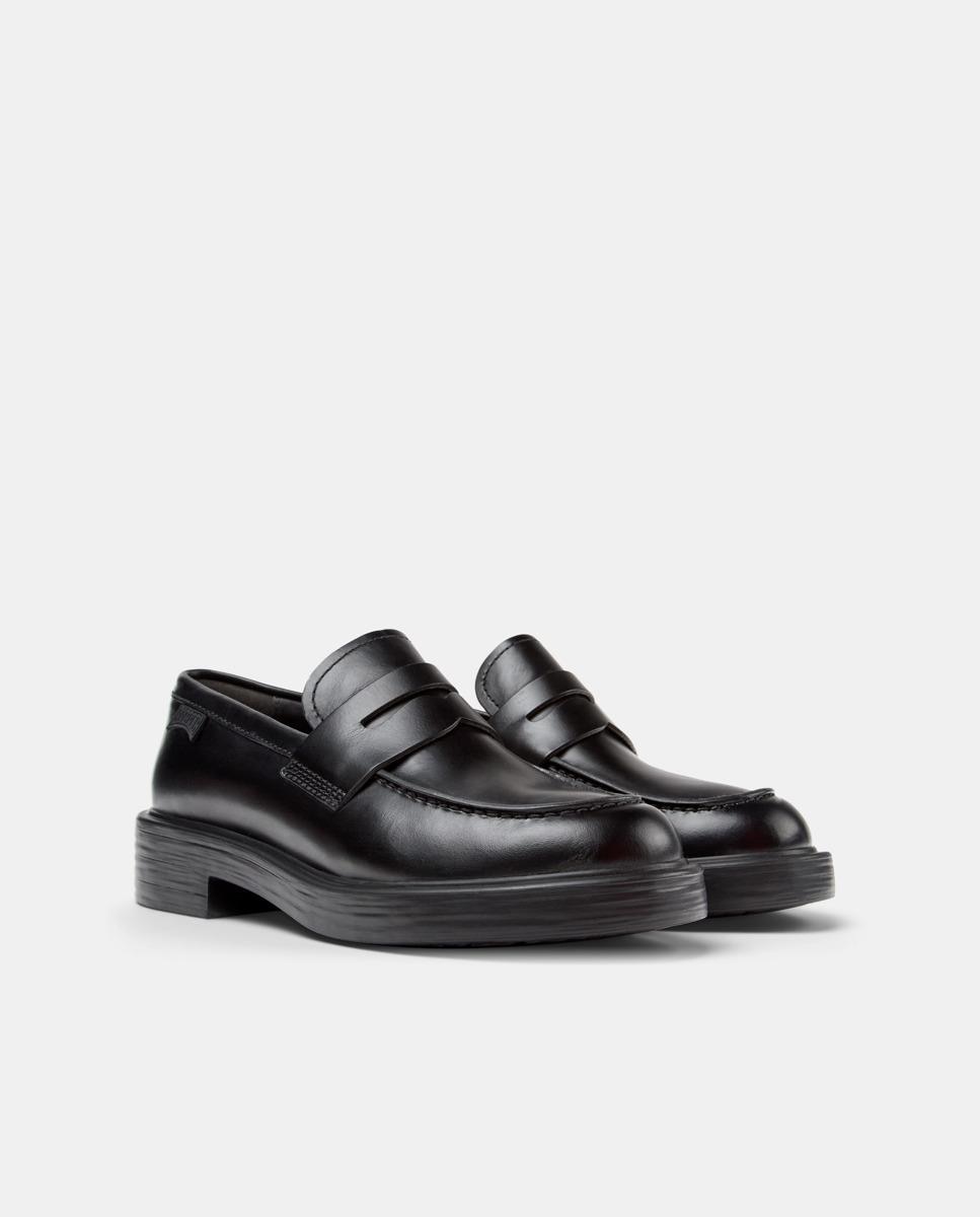 Mocasines planos de mujer dean de piel - Camper - Negro Negro-5