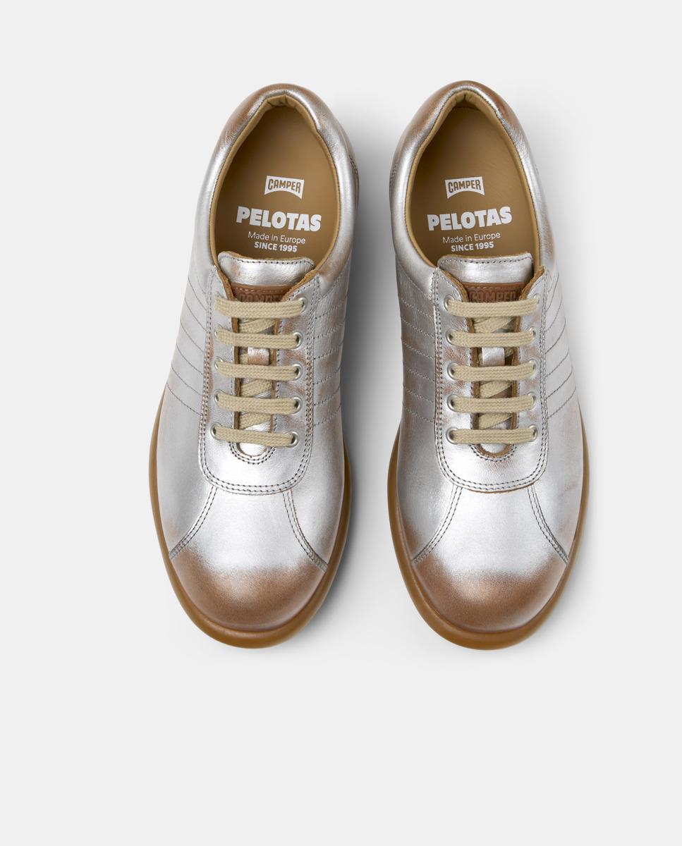 Imagen 3 de Zapatillas de piel de mujer pelotas ariel con cordones - Camper - Gris Gris