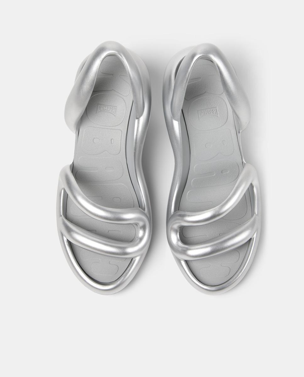 Sandalias de tacón de mujer Kobarah lisas - Camper - Plata Plata-3