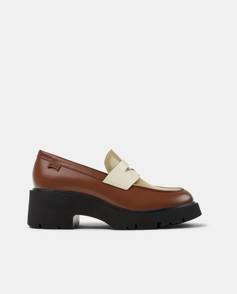 Camper - Mocasines de mujer Milah Twins de piel.