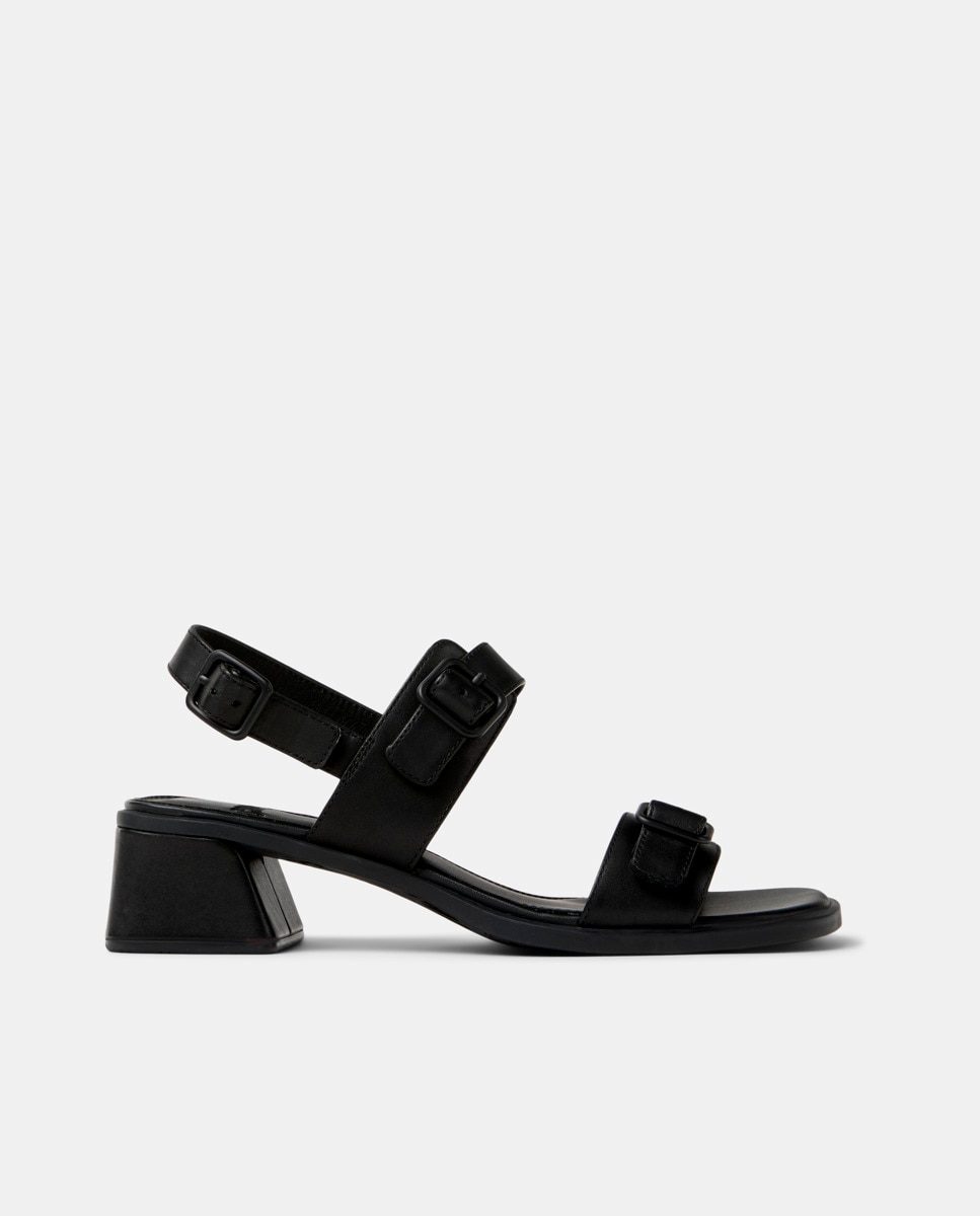 Sandalias de tacón de mujer kora de piel - Camper - Negro Negro-1
