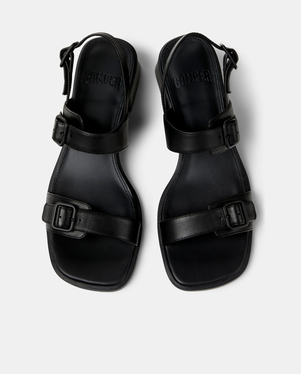 Sandalias de tacón de mujer kora de piel - Camper - Negro Negro-2