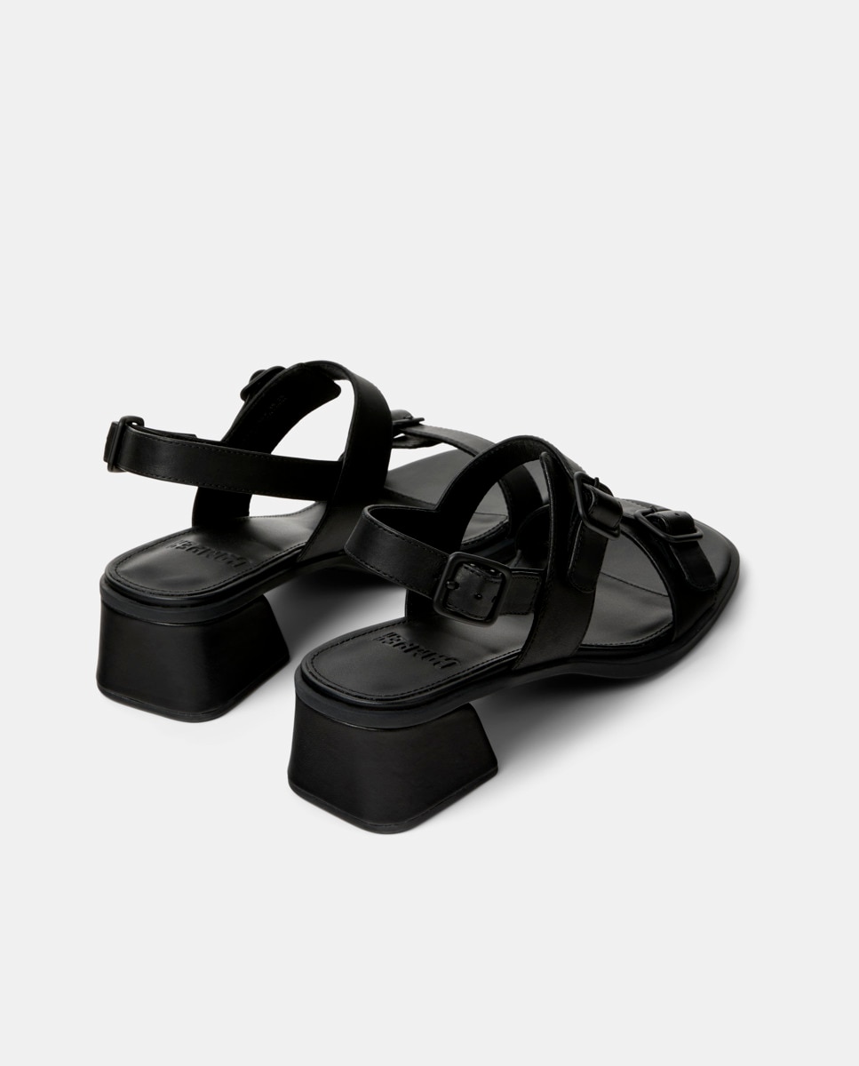 Sandalias de tacón de mujer kora de piel - Camper - Negro Negro-4