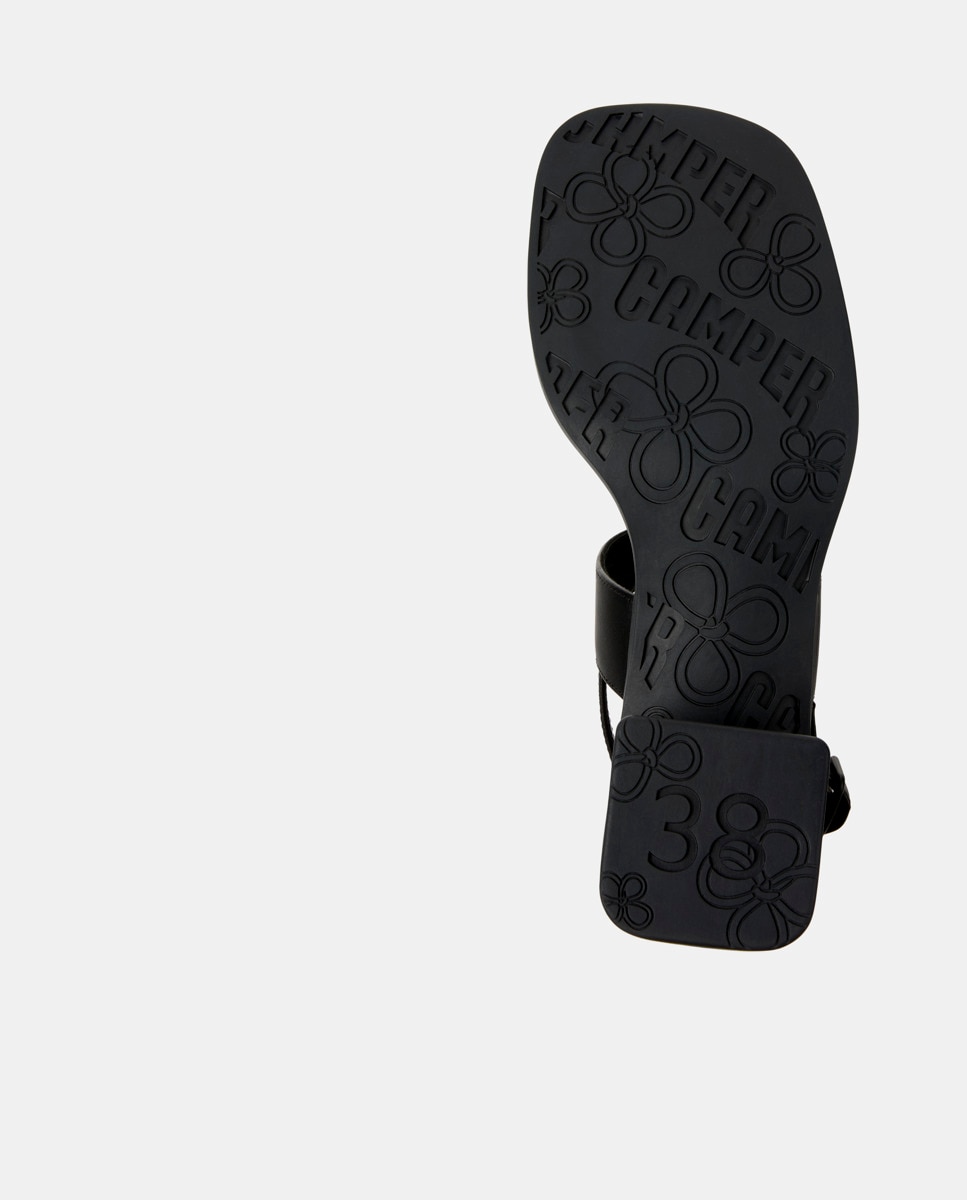Sandalias de tacón de mujer kora de piel - Camper - Negro Negro-5