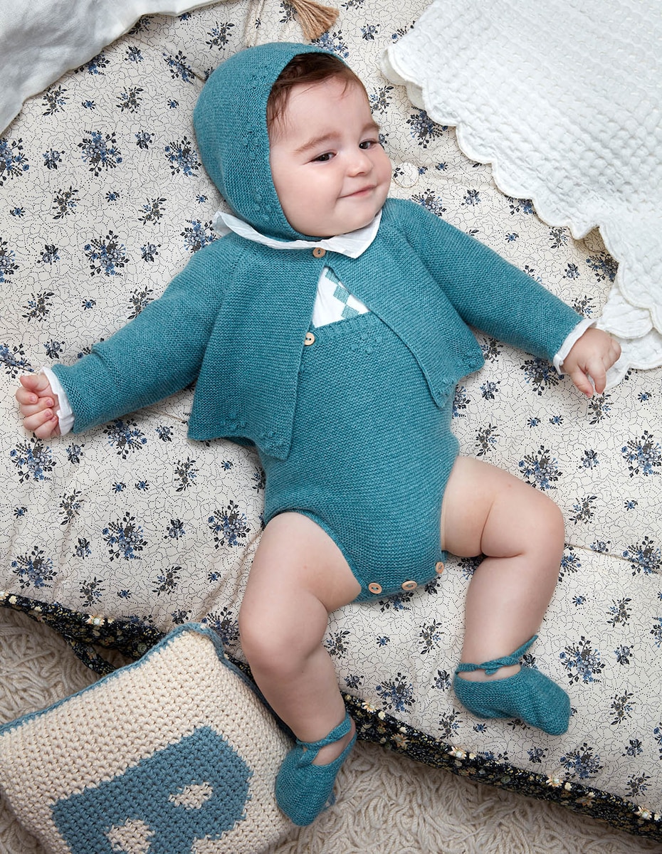 Primera Puesta Chaleco Bebe Punto Bobo Gorro Bebe Primera Puesta