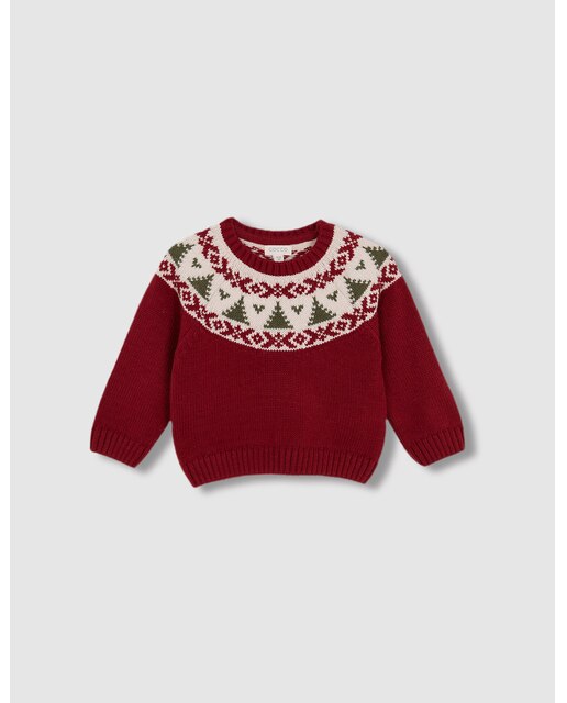 Jersey de bebé niño con greca navideña