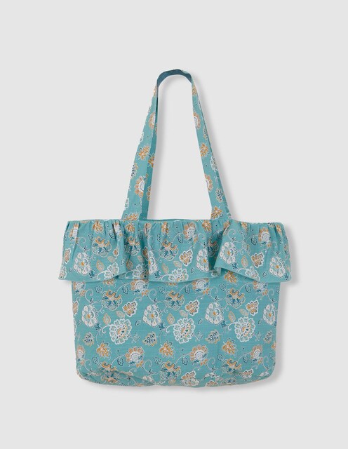 Imagen 0 de Bolso de niña de playa estampado de flor geométrica