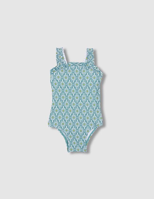 Imagen 0 de Bañador de bebé niña estampado con volantes fruncidos