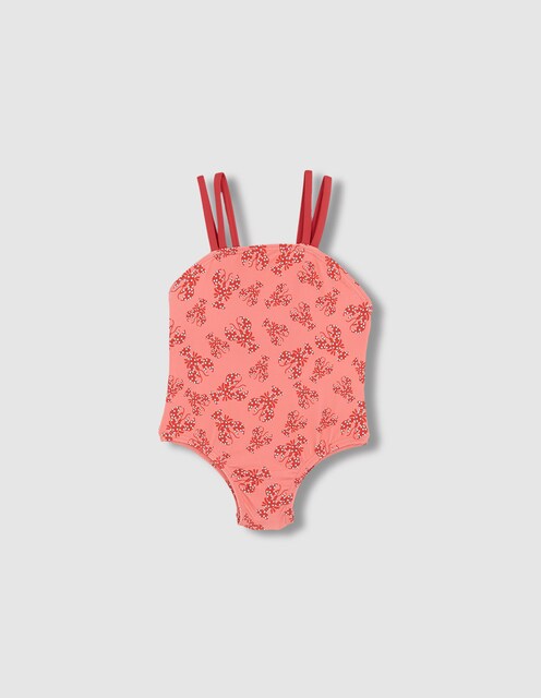 Imagen 0 de Bañador de bebé niña estampado con tirantes dobles