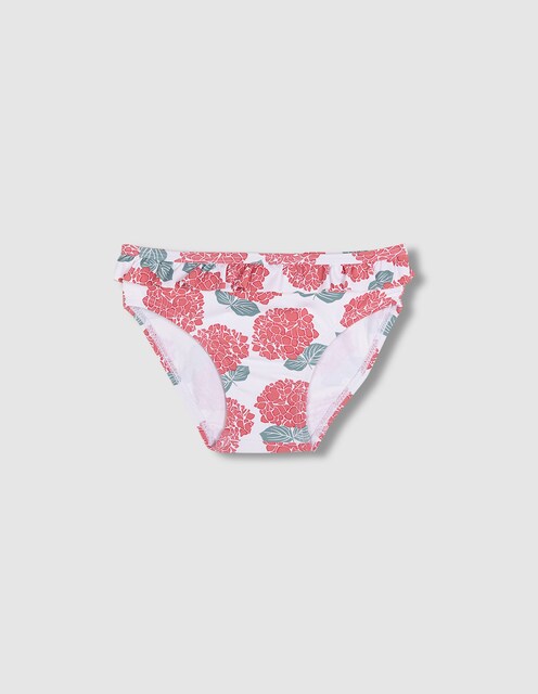 Imagen 0 de Culetín de bebé niña con estampado hortensias y volantes
