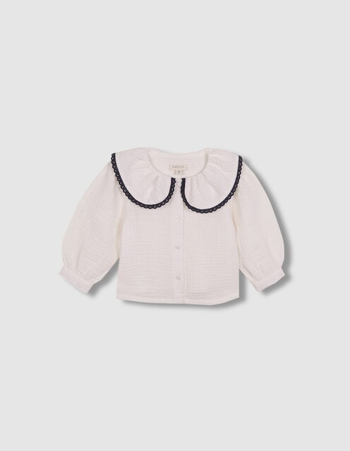 Imagen 0 de Blusa de bebé niña de gasa con cuello grande