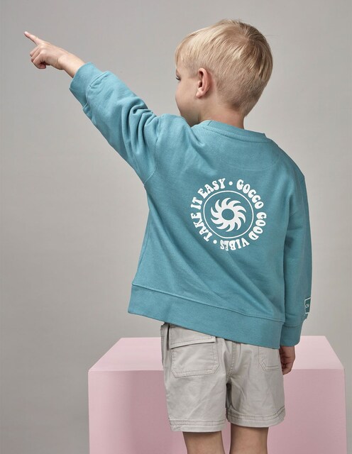 Imagen 0 de Sudadera de niño de cuello caja con ilustración trasera