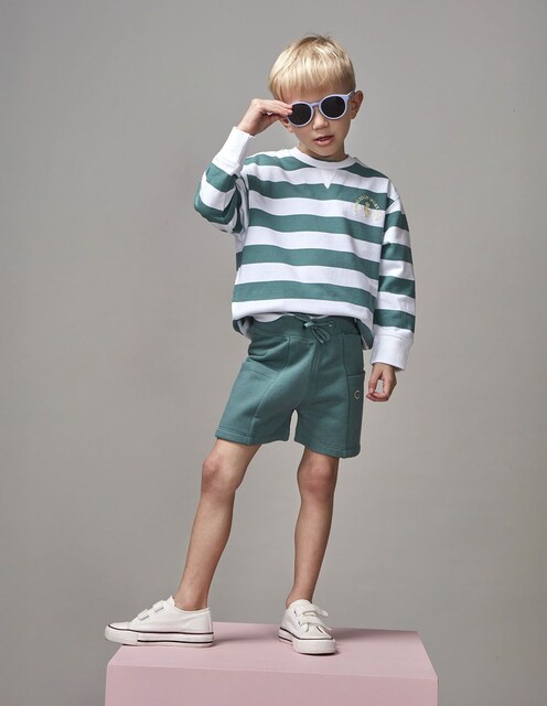 Imagen 0 de Sudadera de niño de rayas con cuello redondo