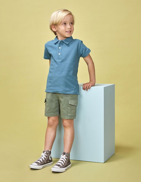 Imagen 0 de Polo de niño de piqué con detalles a contraste