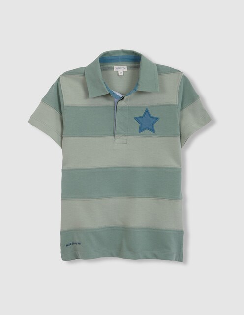 Imagen 0 de Polo de niño a rayas con parches de estrellas